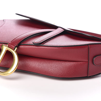 Christian Dior Grained Calfskin Saddle Bag Burgundy 9 of 9