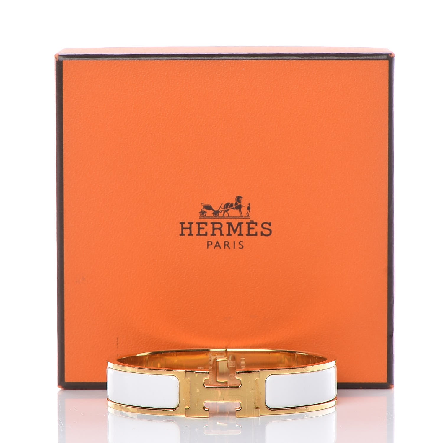 Hermes Enamel Narrow Clic Clac H Bracelet PM White 6 of 6