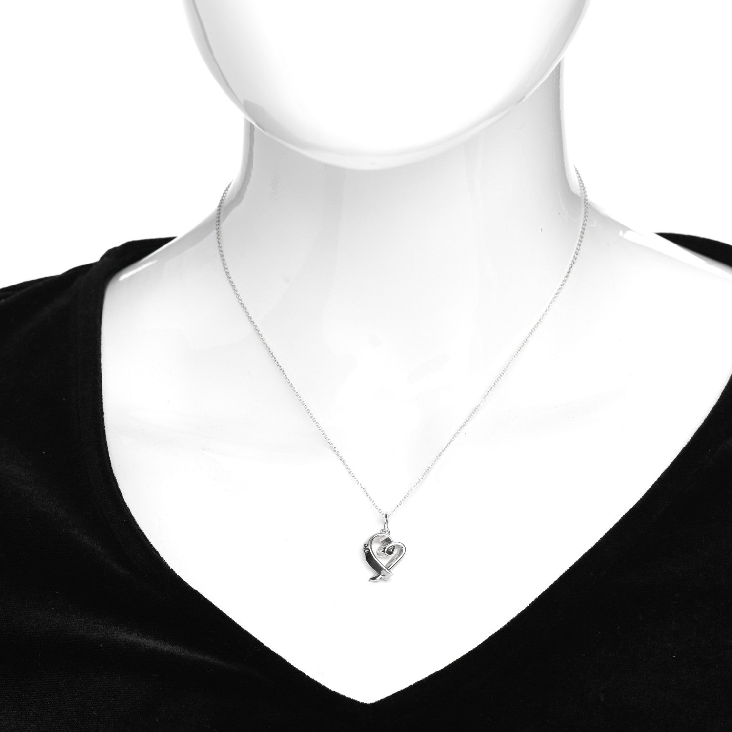 Tiffany Sterling Silver Enamel Paloma Picasso Love Loving Heart Pendant Necklace Red 2 of 4