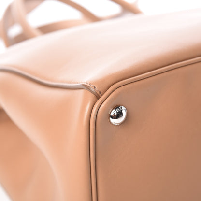 Prada City Calfskin Bi-Color Large Galleria Double Zip Tote Caramel Orange 8 of 12