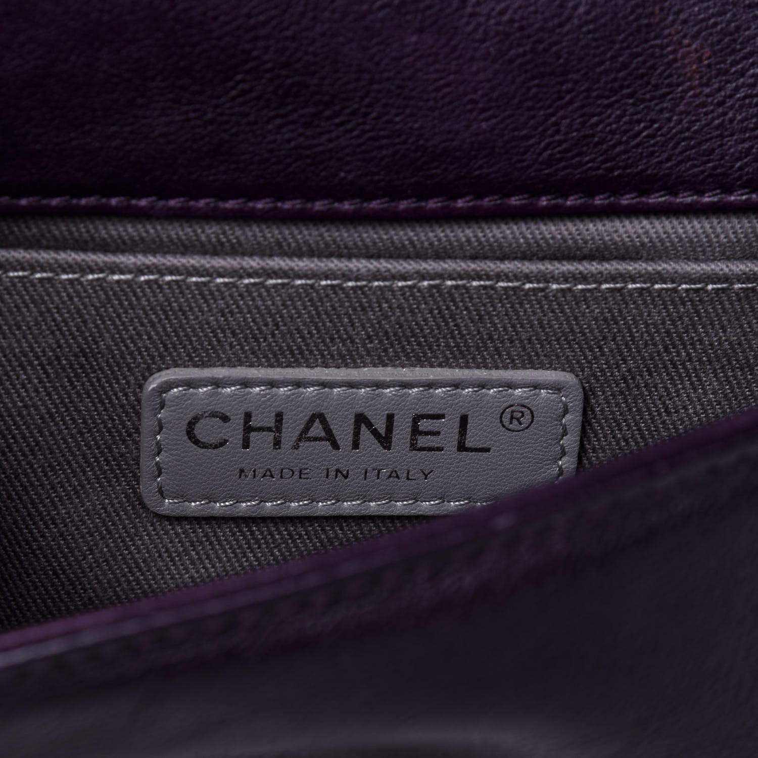 Chanel Calfskin Crystal Embossed Small Boy Flap Plum 5 of 20