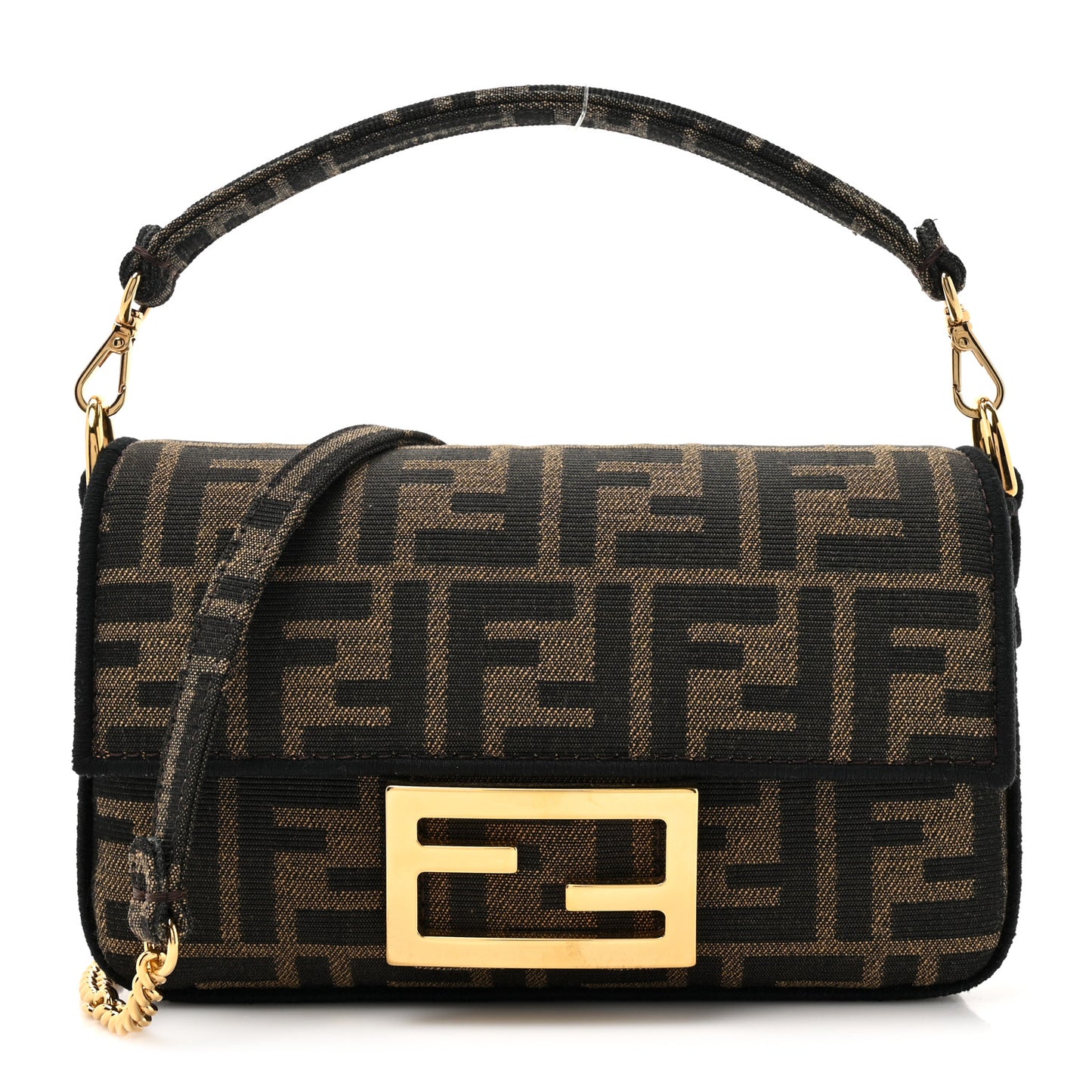 Fabric Jacquard FF 1974 Mini Baguette Tobacco Moro Black