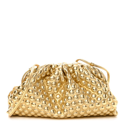 Bottega Veneta Metallic Fabric Bubble Wrap The Mini Pouch Gold 1 of 9