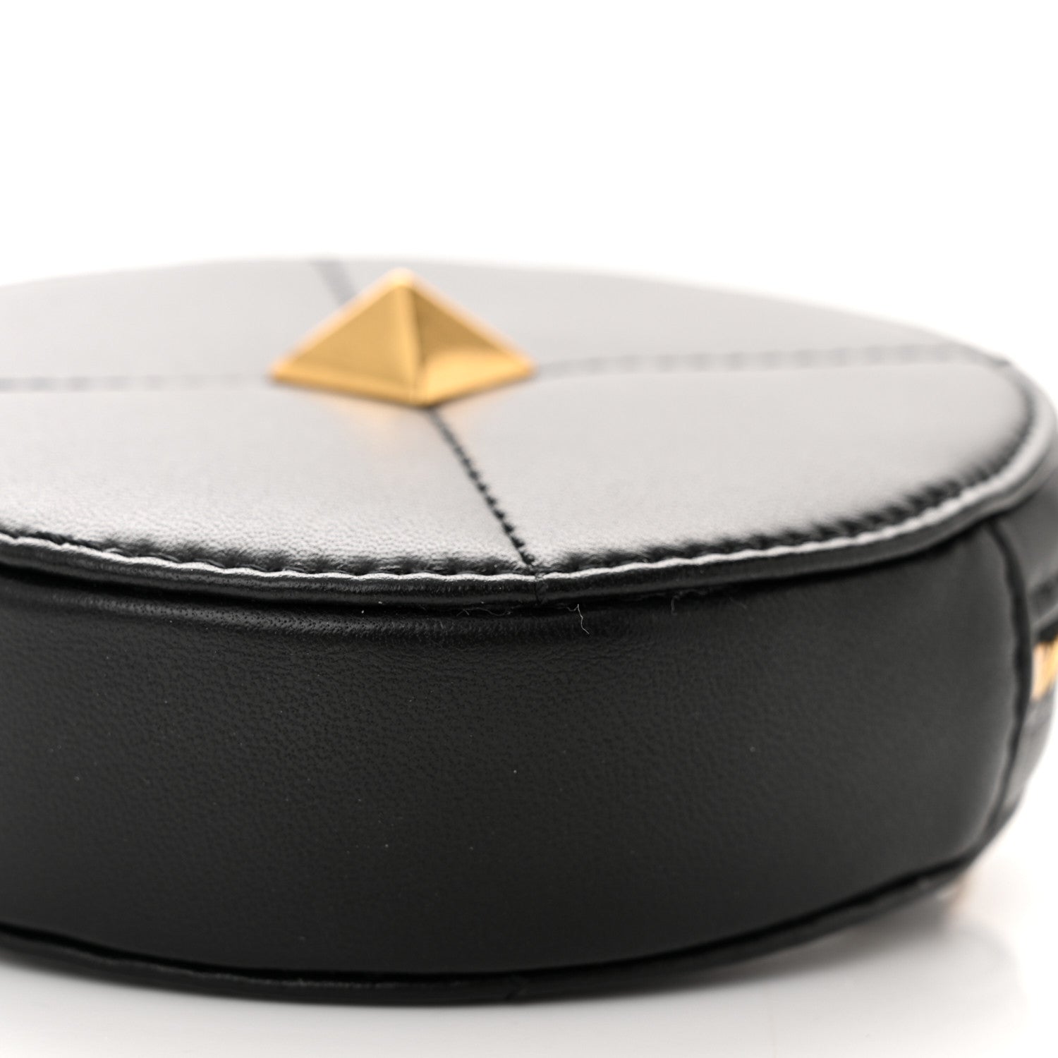 Valentino Garavani Calfskin Roman Stud Round Crossbody Bag Black 9 of 9