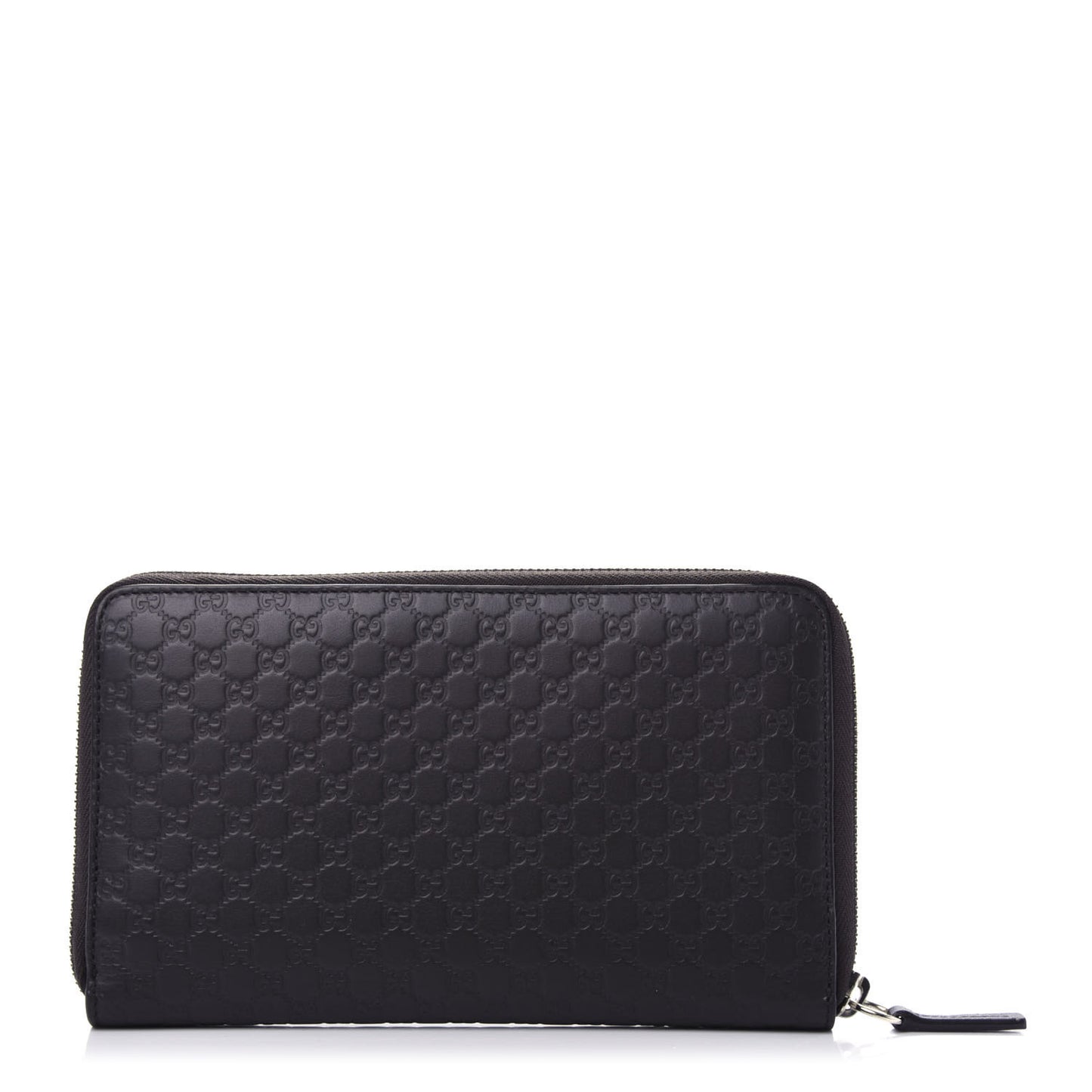 Microguccissima Large Zip Around Organizer Wallet Black