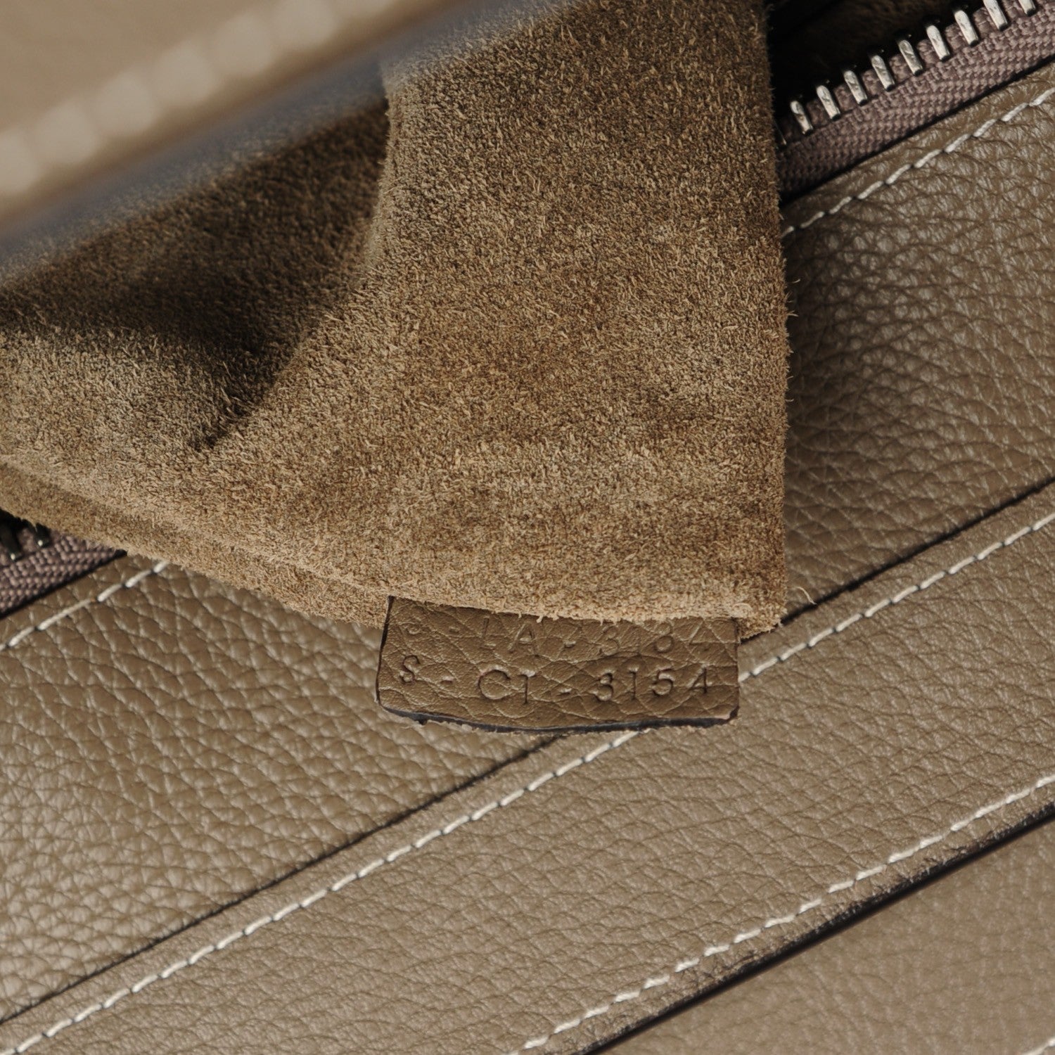 Celine Drummed Calfskin Mini Luggage Souris 7 of 8