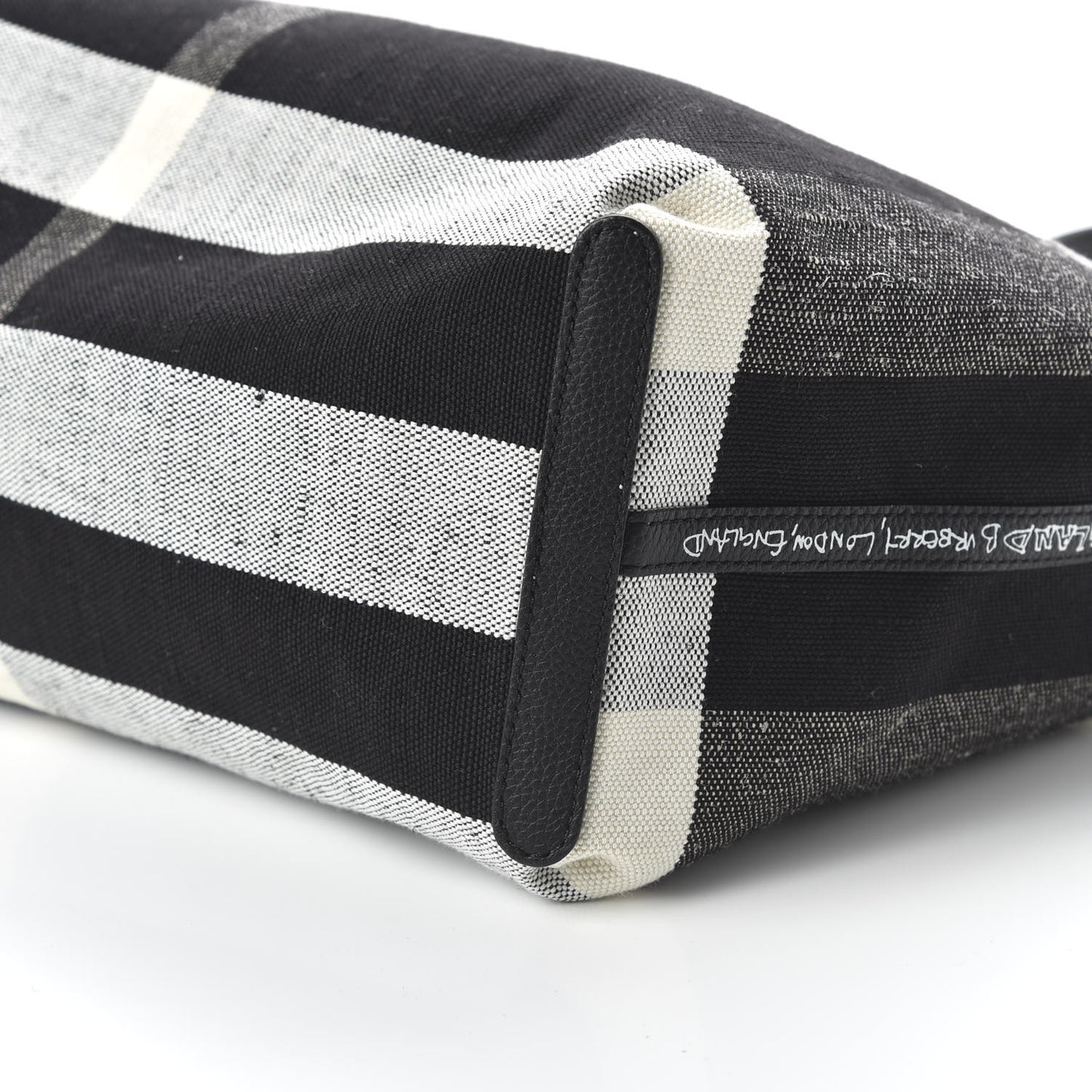Coated Canvas Mega Check Medium Doodle Tote Black White
