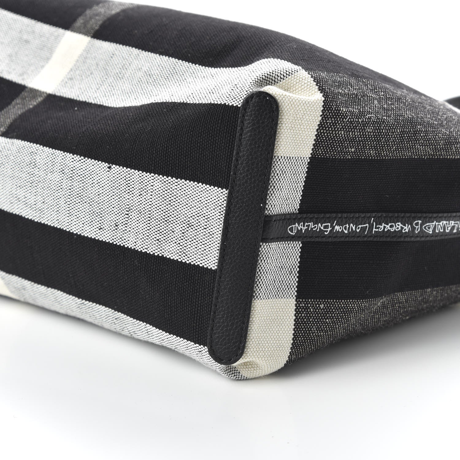 Burberry Coated Canvas Mega Check Medium Doodle Tote Black White 15 of 16