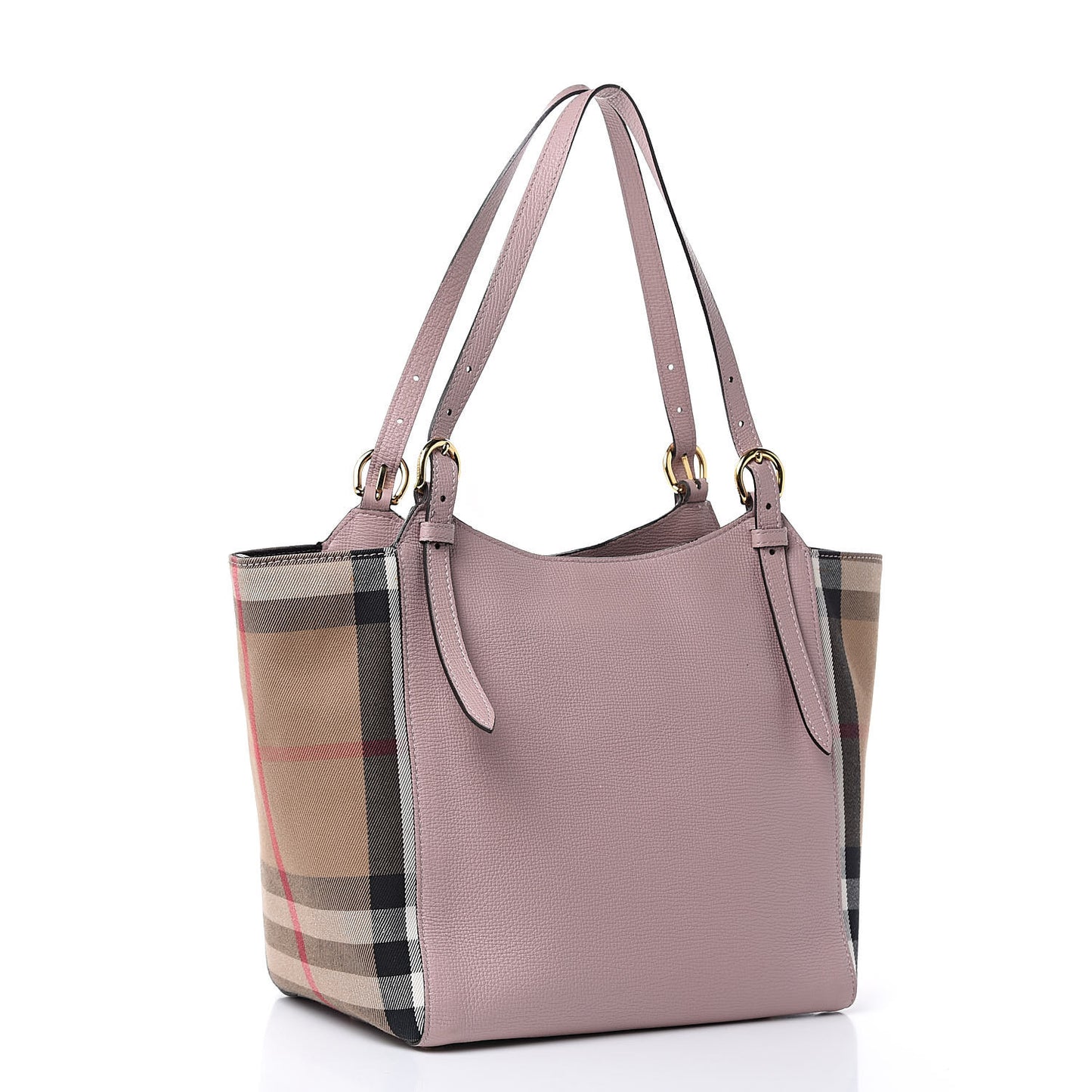 Grainy Calfskin House Check Small Canterbury Tote Pale Orchid