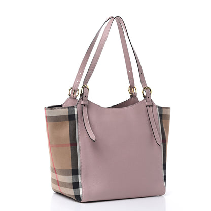 Burberry Grainy Calfskin House Check Small Canterbury Tote Pale Orchid 3 of 12