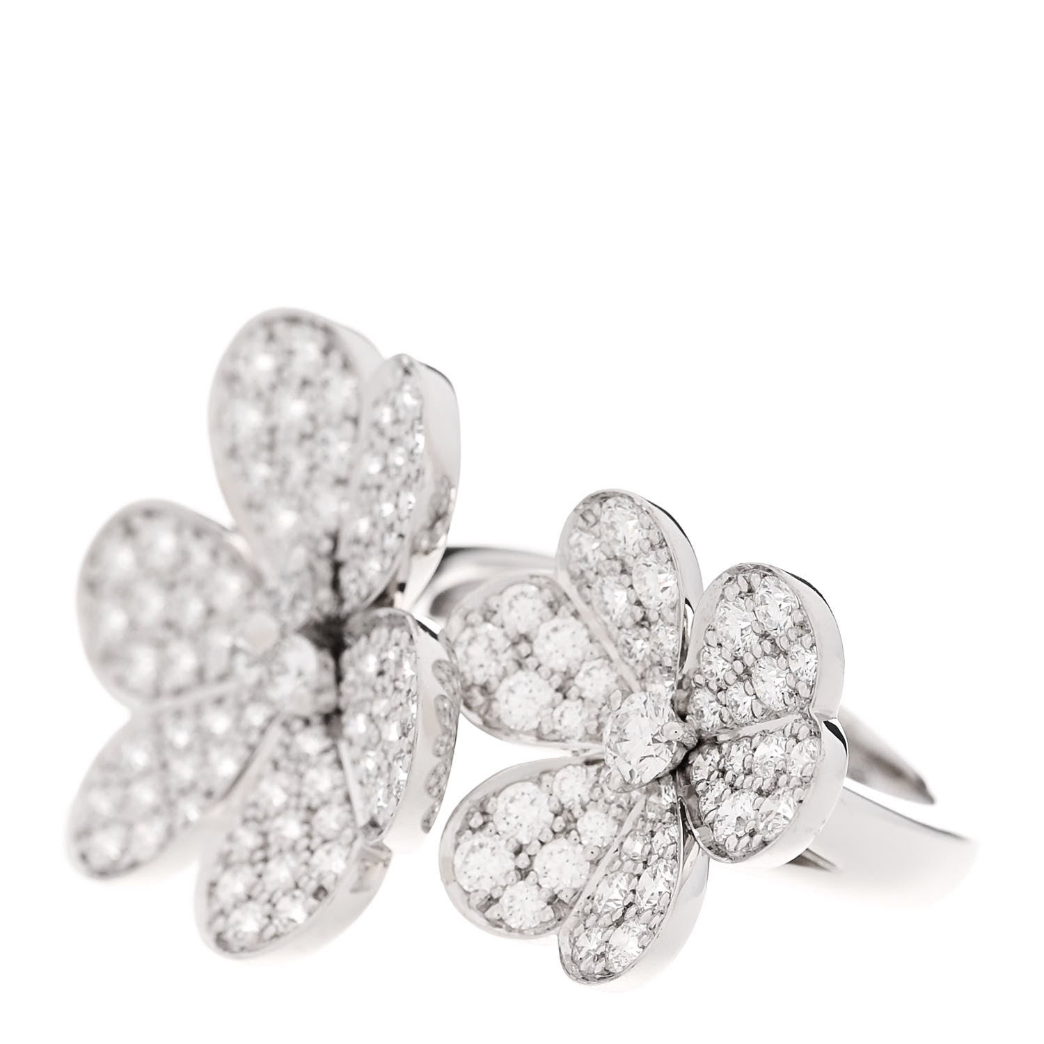 Van Cleef & Arpels 18K White Gold Diamond Frivole Between The Finger Pave Ring 55 7.25 3 of 6