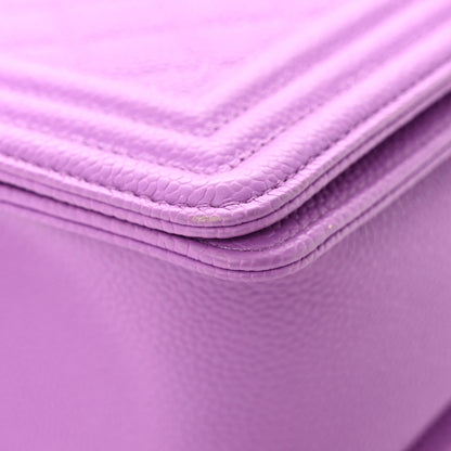 Chanel Caviar Quilted Medium Boy Flap Purple 9 of 15