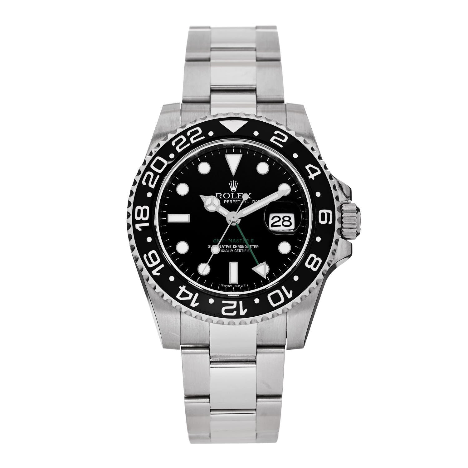 Rolex Stainless Steel 40mm Oyster Perpetual Date GMT Master II Watch Black 116710LN 1 of 4
