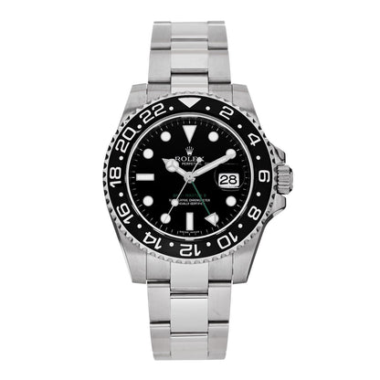 Rolex Stainless Steel 40mm Oyster Perpetual Date GMT Master II Watch Black 116710LN 1 of 4