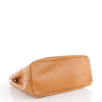 Prada Saffiano Lux Extra Large Galleria Double Zip Tote Caramel 4 of 8