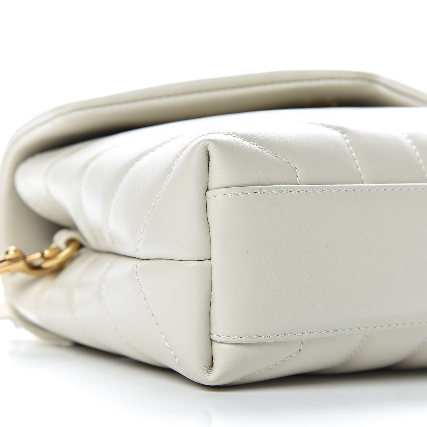 Calfskin Y Quilted Monogram Toy Loulou Crossbody Bag Blanc Vintage