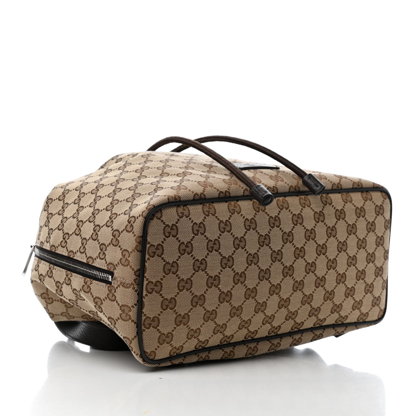 Monogram Dollar Calfskin O Drawstring Backpack Beige Ebony Testa di Moro Dark Chocolate
