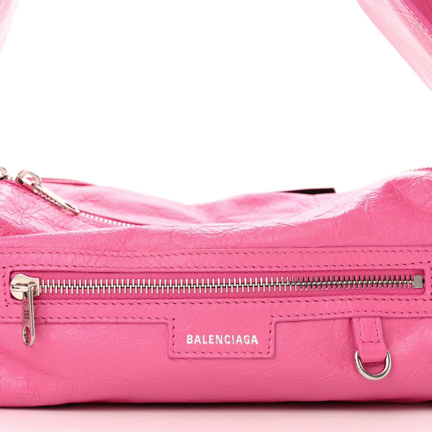 Agneau Arena Superbusy XS Sling Zip Shoulder Bag Hot Pink