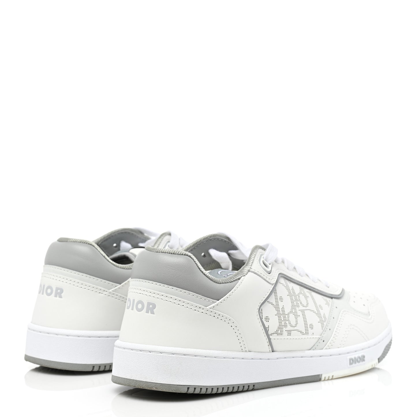 Smooth Calfskin Oblique Galaxy Perforated Mens B27 Low Top Sneakers 39 White Grey