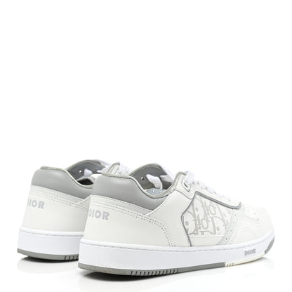 Christian Dior Smooth Calfskin Oblique Galaxy Perforated Mens B27 Low Top Sneakers 39 White Grey 5 of 13