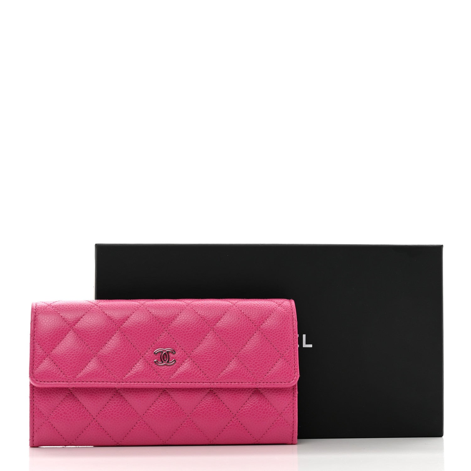 Chanel Caviar Quilted Large Gusset Flap Wallet Pink 9 of 9