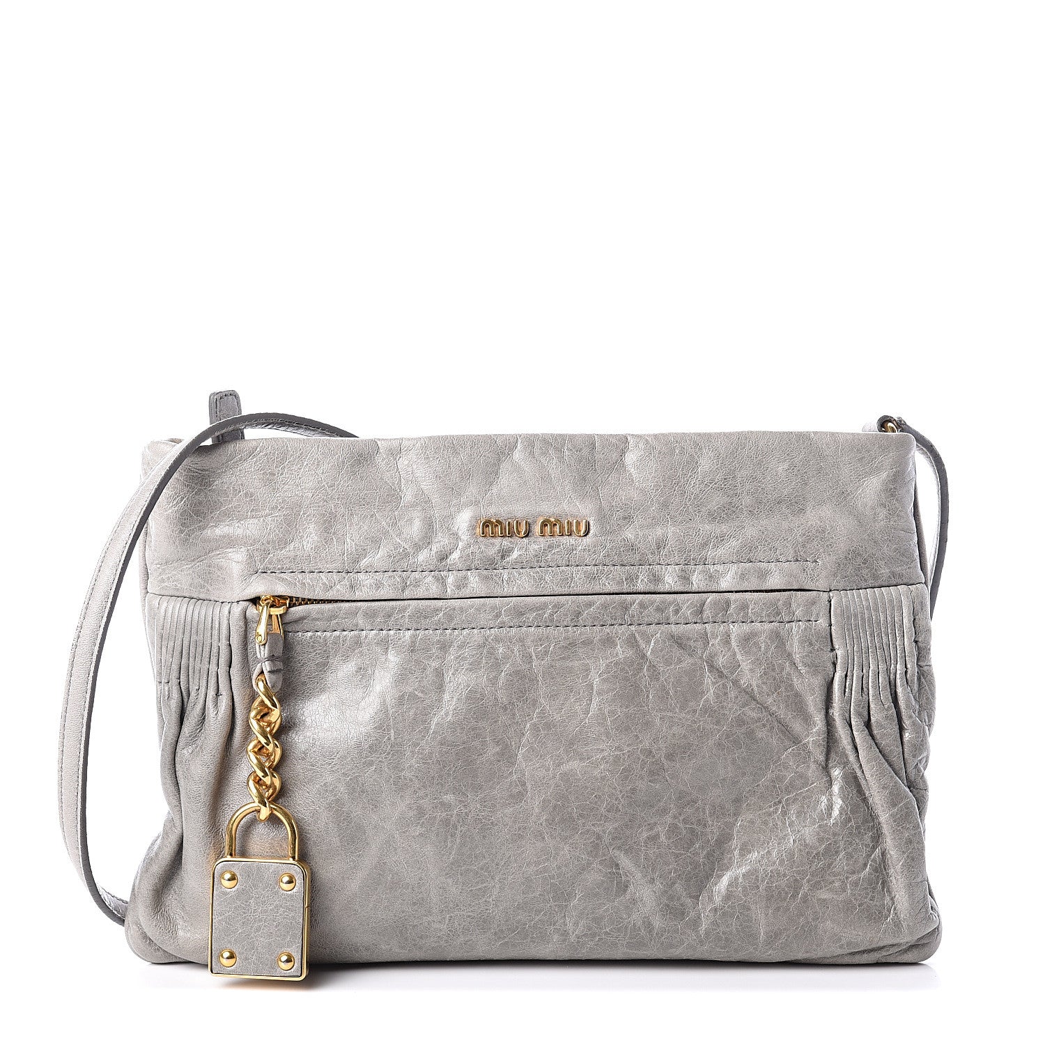 Miu Miu Vitello Shine Wristlet Nube 1 of 8