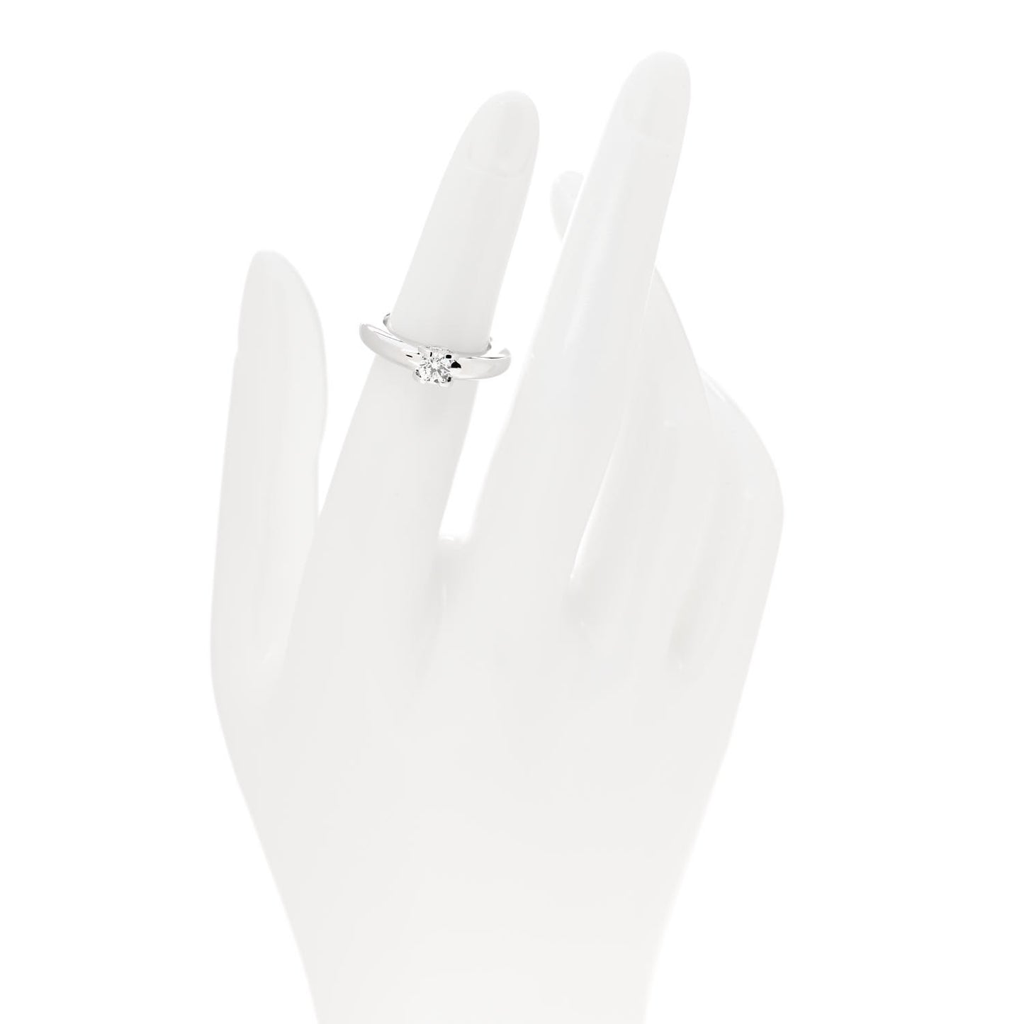 18K White Gold Diamond .33ct Louis Cartier Engagement Ring 47 4