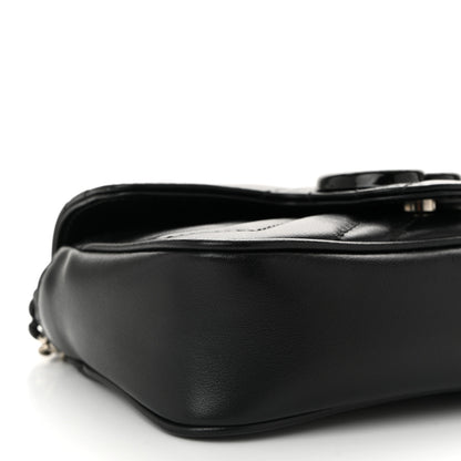 Gucci Calfskin Matelasse Monochrome GG Marmont Chain Belt Bag Black 9 of 10