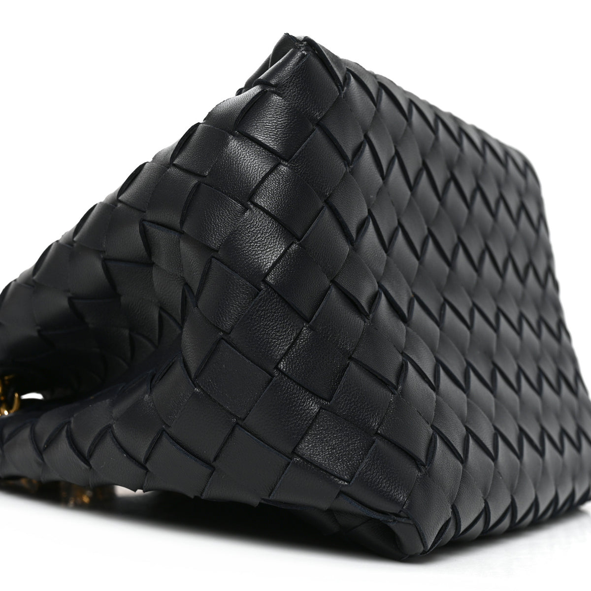 Nappa Intrecciato Small Parachute Chain Shoulder Bag Black