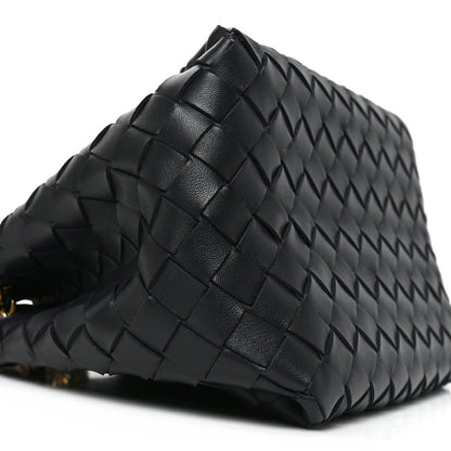 Bottega Veneta Nappa Intrecciato Small Parachute Chain Shoulder Bag Black 8 of 9