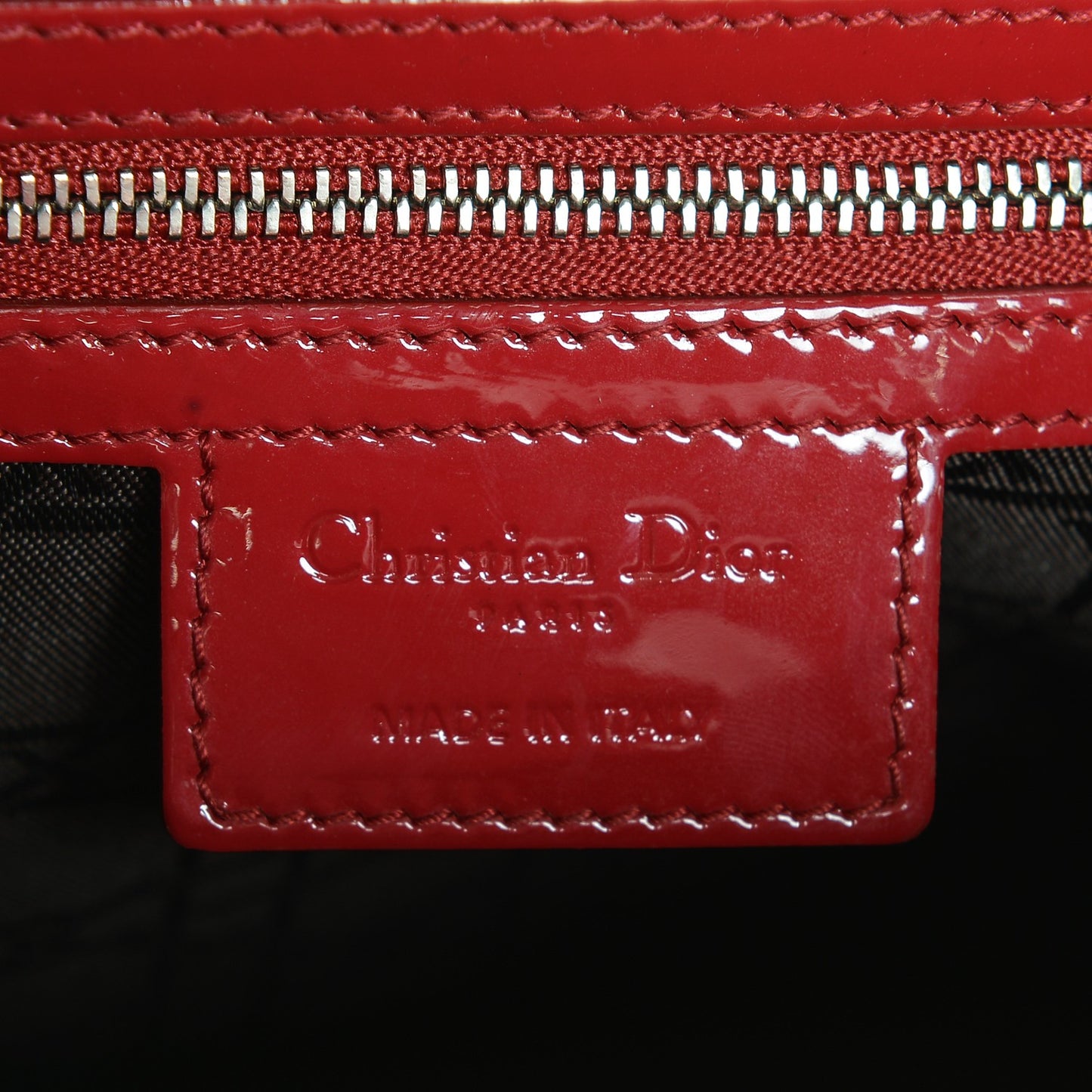 Patent Cannage Large Lady Dior Red