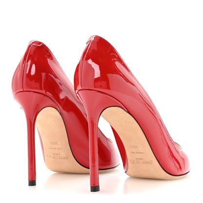 Jimmy Choo Patent Romy 100 Pumps 39.5 Red 5 of 8