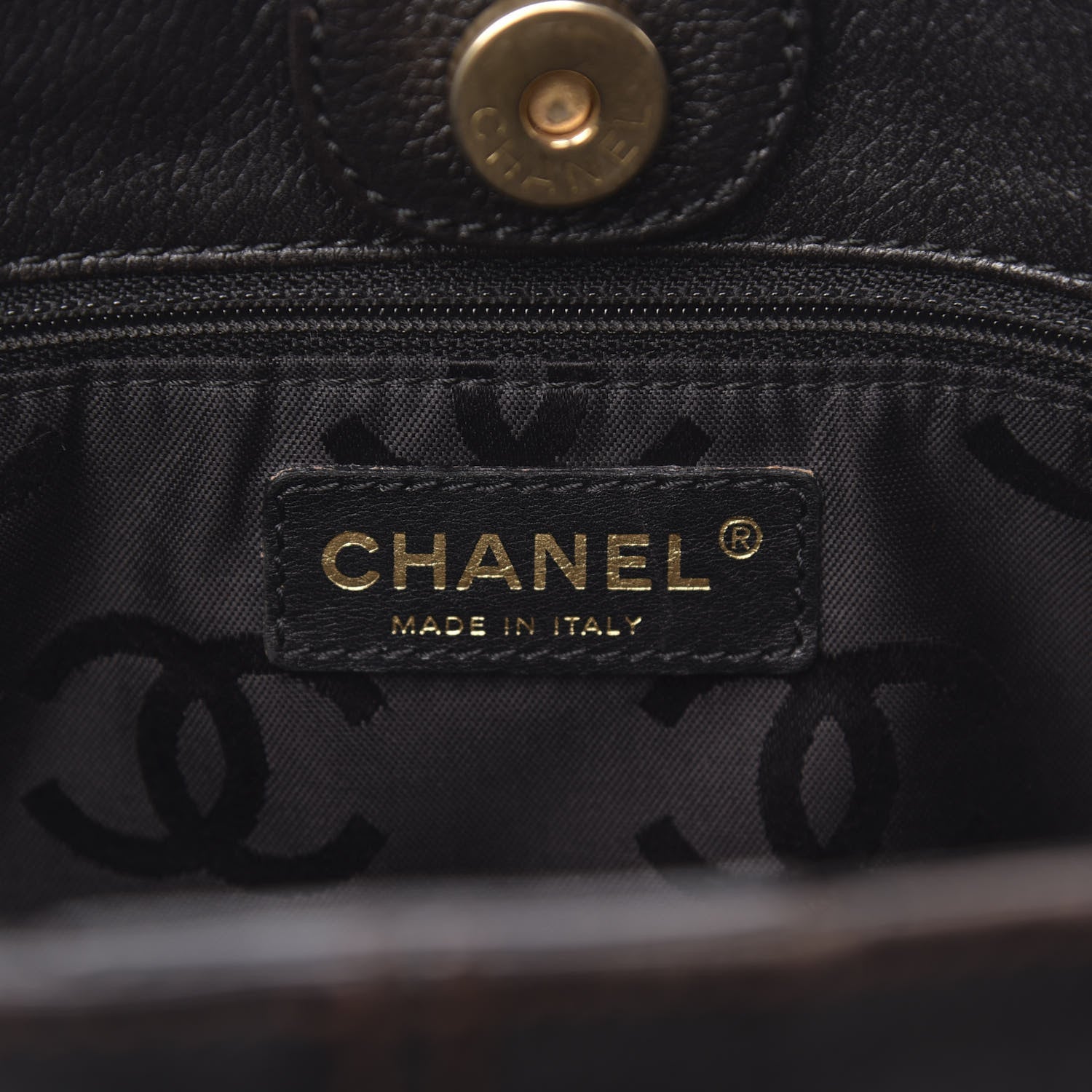 Chanel Calfskin Wood Chain Tote Black 5 of 15