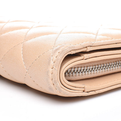 Chanel Lambskin Quilted Compact Wallet Beige 9 of 16