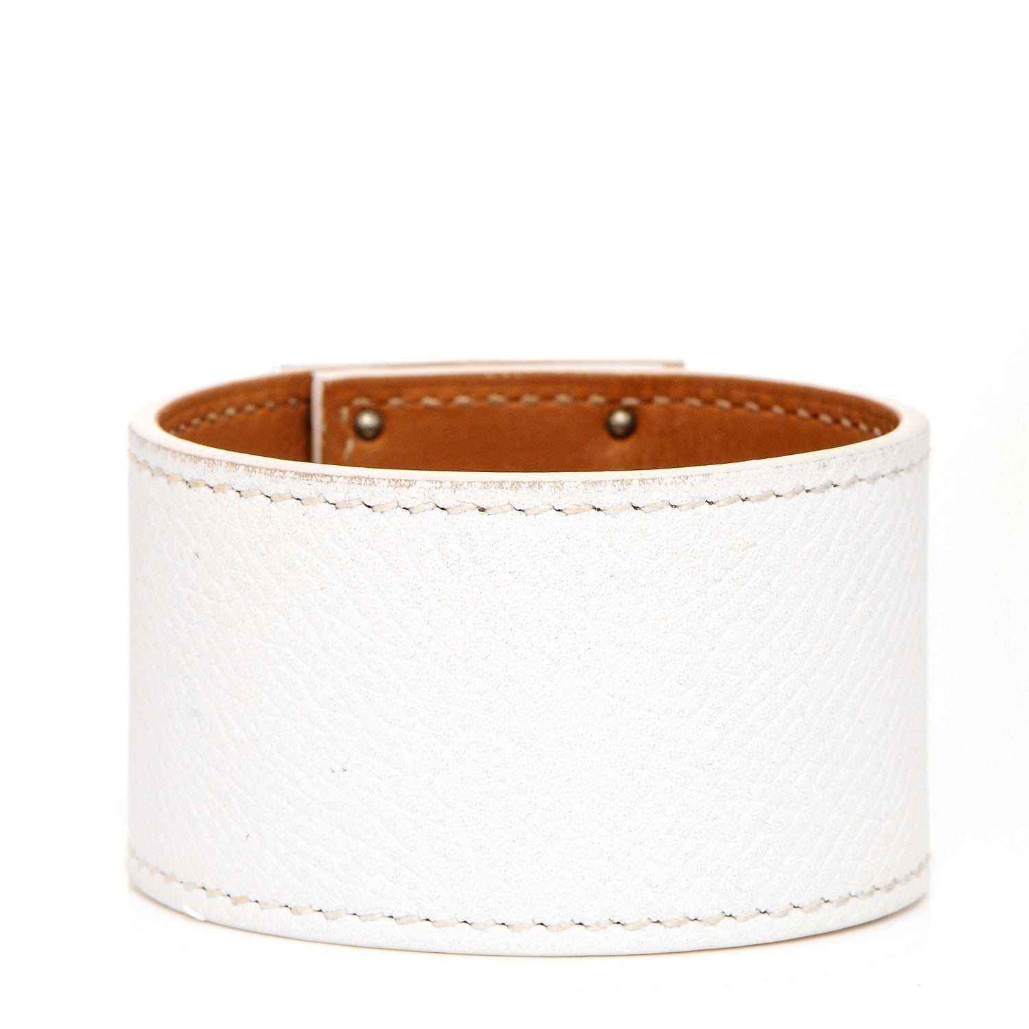 Hermes Epsom Kelly Dog Cuff White 3 of 6