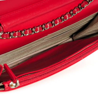 Chanel Caviar Sevruga Wallet on Chain WOC Red 5 of 8
