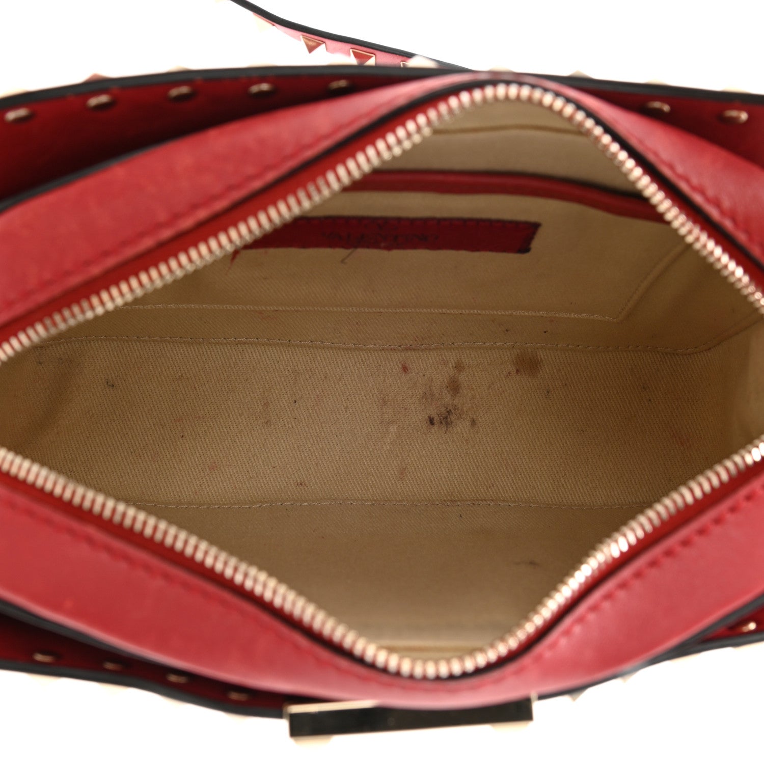 Valentino Garavani Calfskin Rockstud Flip Lock Camera Crossbody Bag Rosso 5 of 10