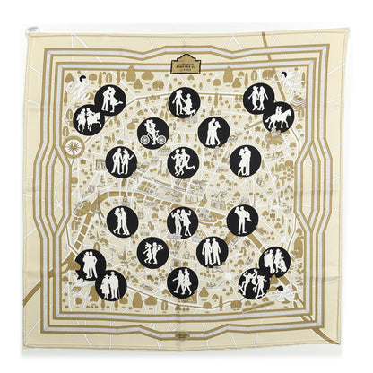 Hermes Silk Les Nouveaux Amoureux de Paris Scarf 90 1 of 6