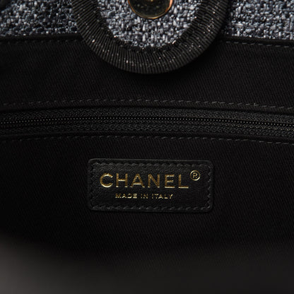 Chanel Lurex Boucle Small Deauville Tote Black 8 of 10