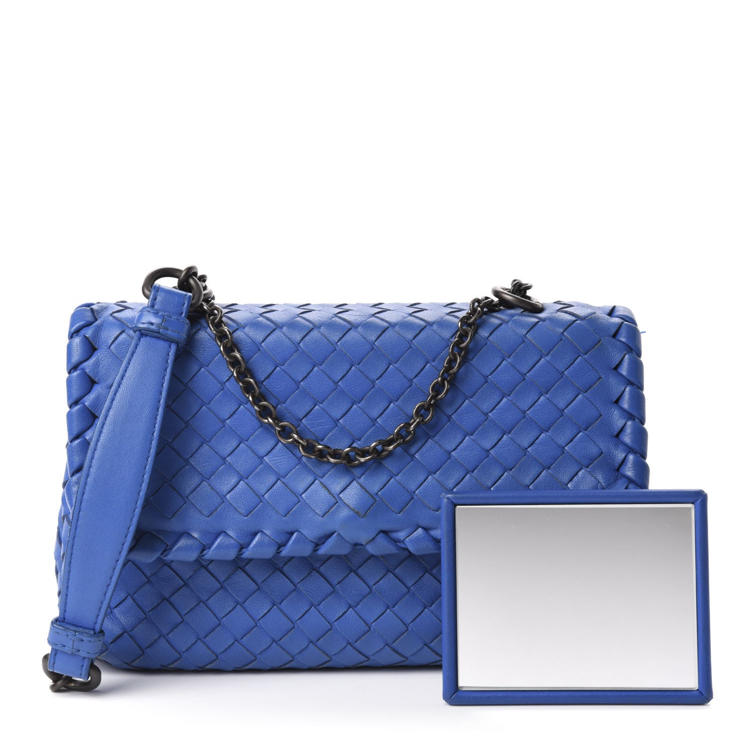 Bottega Veneta Nappa Intrecciato Baby Olimpia Shoulder Bag Signal Blue 3 of 12