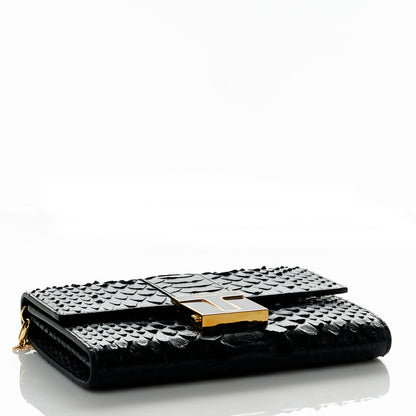 Tom Ford Semi Shiny Snakeskin 001 Chain Wallet Black 3 of 8