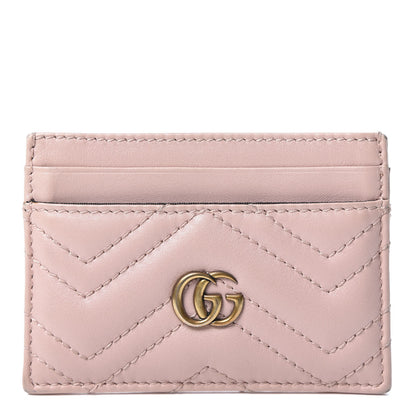Gucci Calfskin Matelasse GG Marmont Card Holder Perfect Pink 1 of 10