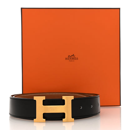 Hermes Box Togo 32mm H Belt 80 Black Gold 5 of 5
