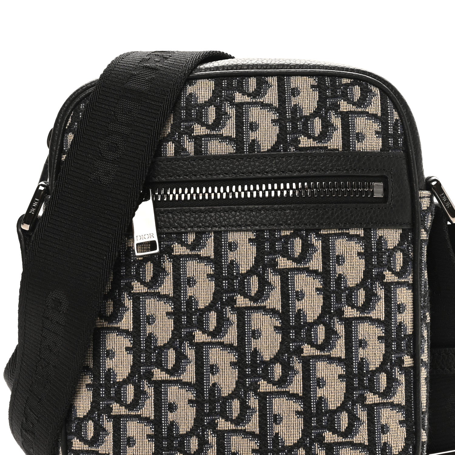 Christian Dior Oblique Messenger Pouch Beige Black 7 of 9