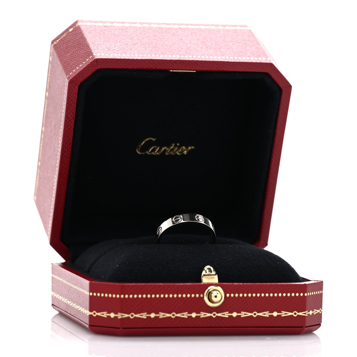 Cartier 18K White Gold 3.5mm LOVE Wedding Band Ring 53 6.5 5 of 5