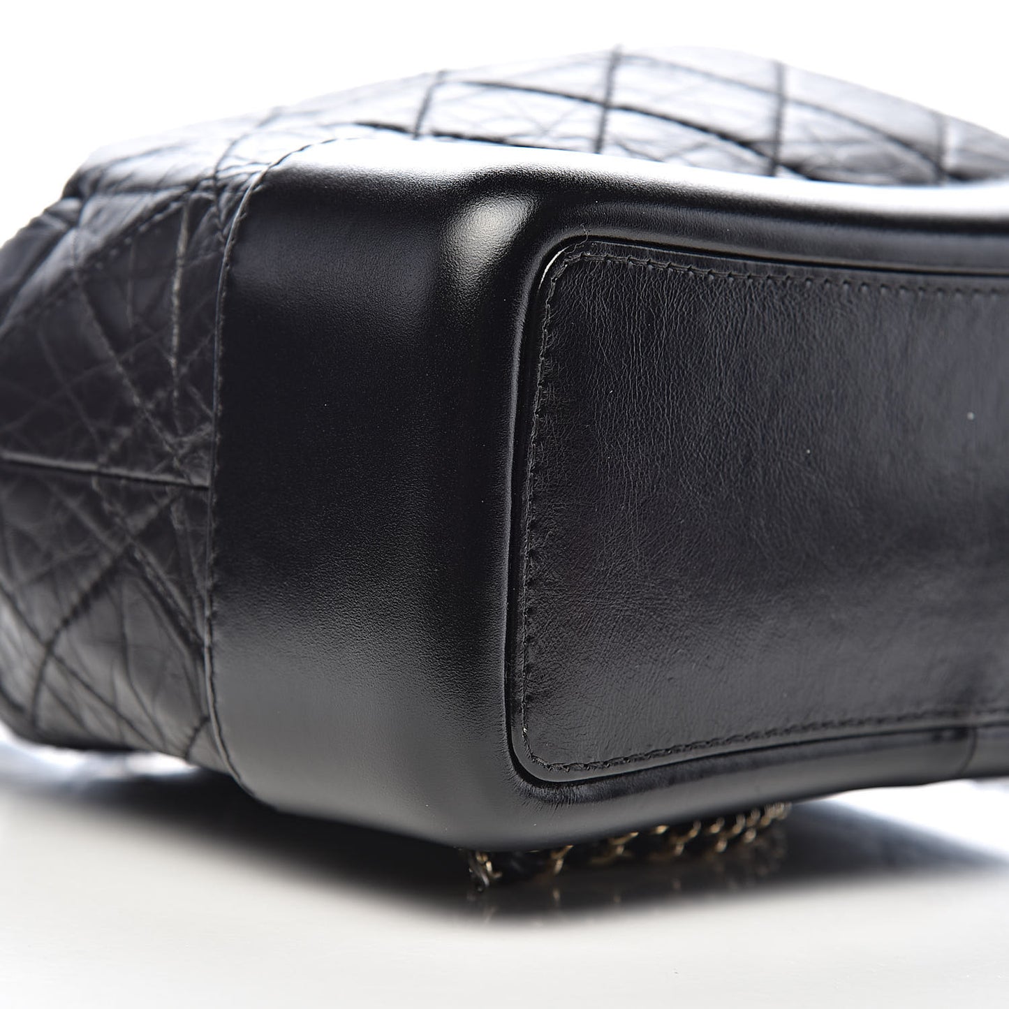 Aged Calfskin Quilted Small Gabrielle Backpack Black
