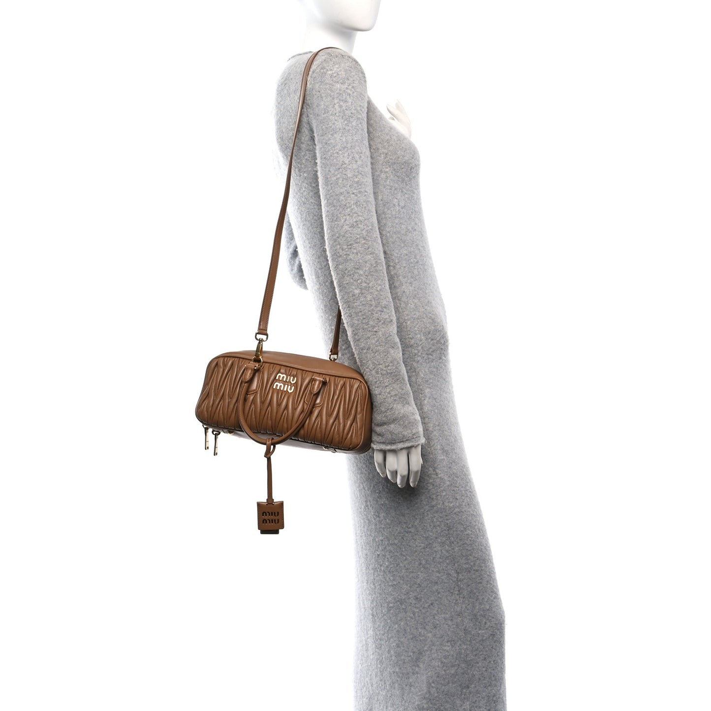 Nappa Matelasse Large Arcadie Top Handle Bag Caramel