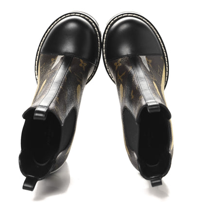 Louis Vuitton X LOL Patent Calfskin Monogram Star Trail Chelsea Ankle Boots 36 Gold Silver 2 of 9
