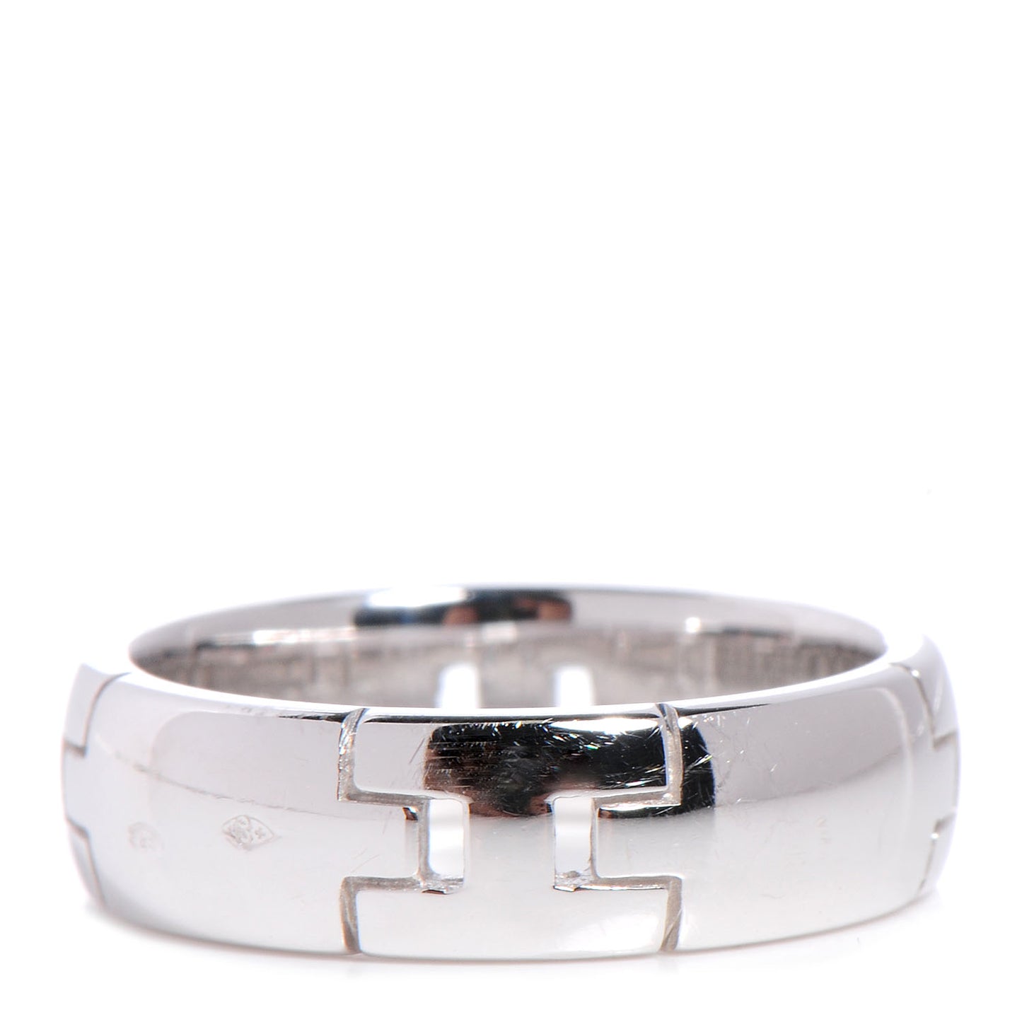 18K White Gold Hercules H Ring 51 5.5