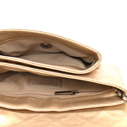 Chanel Metallic Calfskin Quilted Flap Clutch With Chain Light Gold 5 of 12